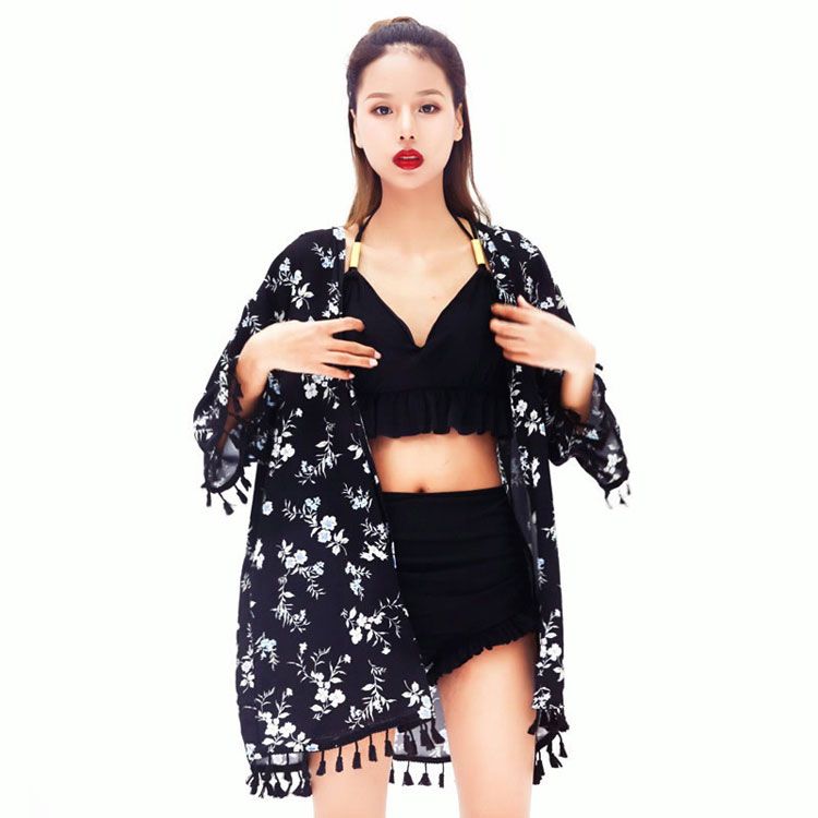 black bikini coverup